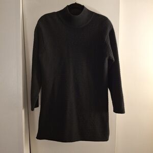 Jeanne Pierre Black Lamb's Wool Women's Cowl Neck Sweater